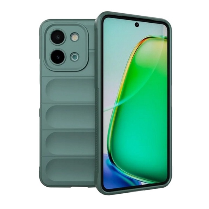 Gigapack szilikon mobiltelefon tok, ütésállóság, kameravédő, 3d, sötétzöld, kompatibilis: Vivo Y28 4G