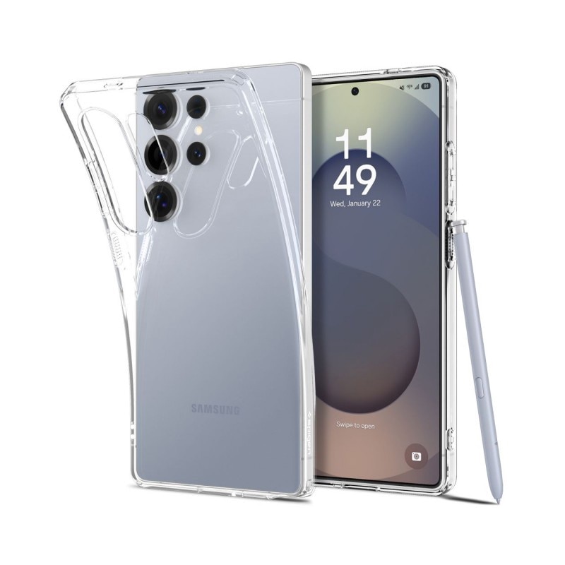 Husa Spigen Liquid Crystal Compatibila Cu Samsung Galaxy S25 Ultra, Silicon, Transparent, Anti Alunecare, Materiale Premium