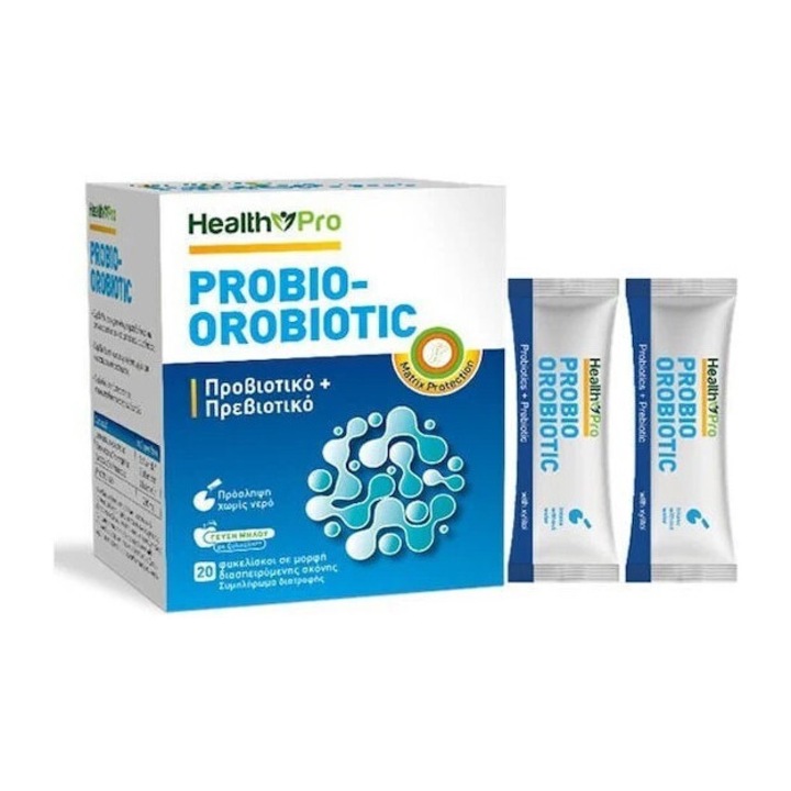 Supliment alimentar HEALTH PRO Probio-Orobiotic, 20 pachete, probiotice si prebiotice, granule, 4000 mg inulina