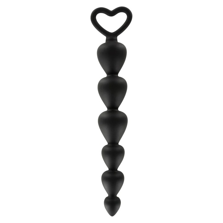 Bile anale din silicon TOYJOY Anal Play Bottom Beads cu 6 bile si bucla de retragere