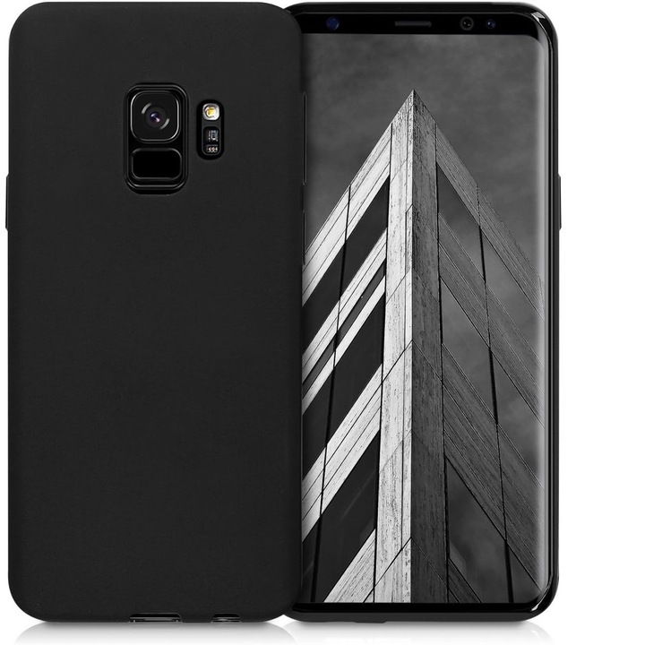 Husa compatibila cu Samsung Galaxy S9, ultra subtire, protectie moale TPU rezistenta la socuri - Negru