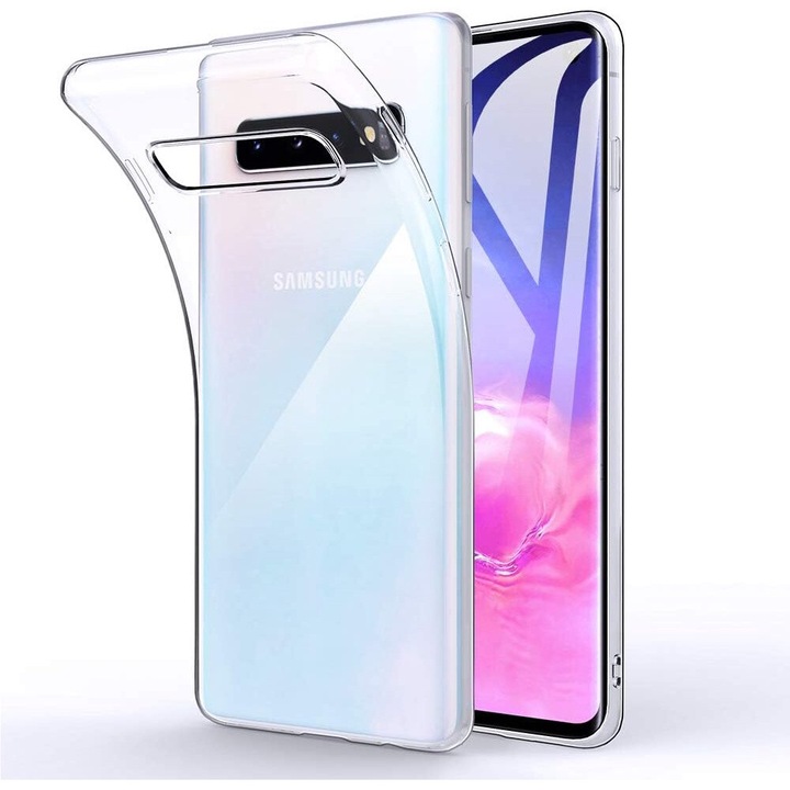 Samsung Galaxy S10 kompatibilis tok, ultravékony, puha TPU ütésálló védelem - átlátszó
