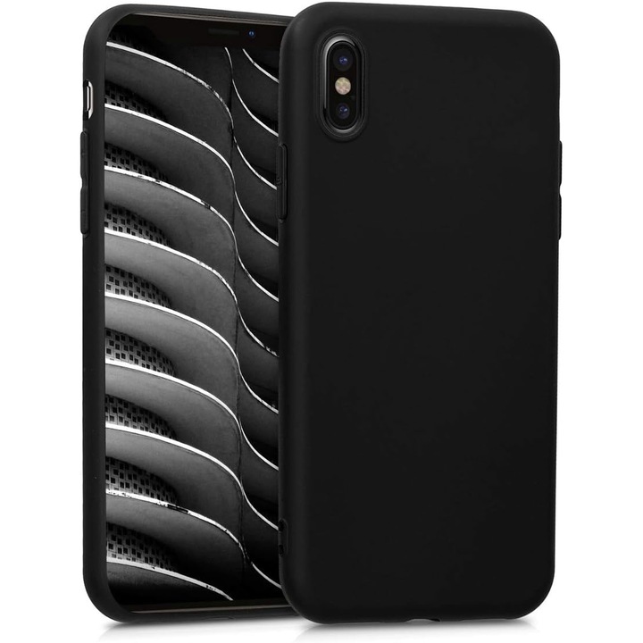 IPhone X / Xs kompatibilis tok, ultra vékony, puha TPU ütésálló védelem - fekete