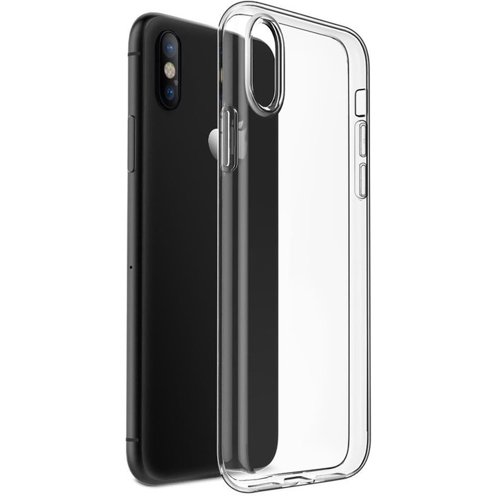 IPhone X / Xs kompatibilis tok, ultra vékony, puha TPU ütésálló védelem - Átlátszó