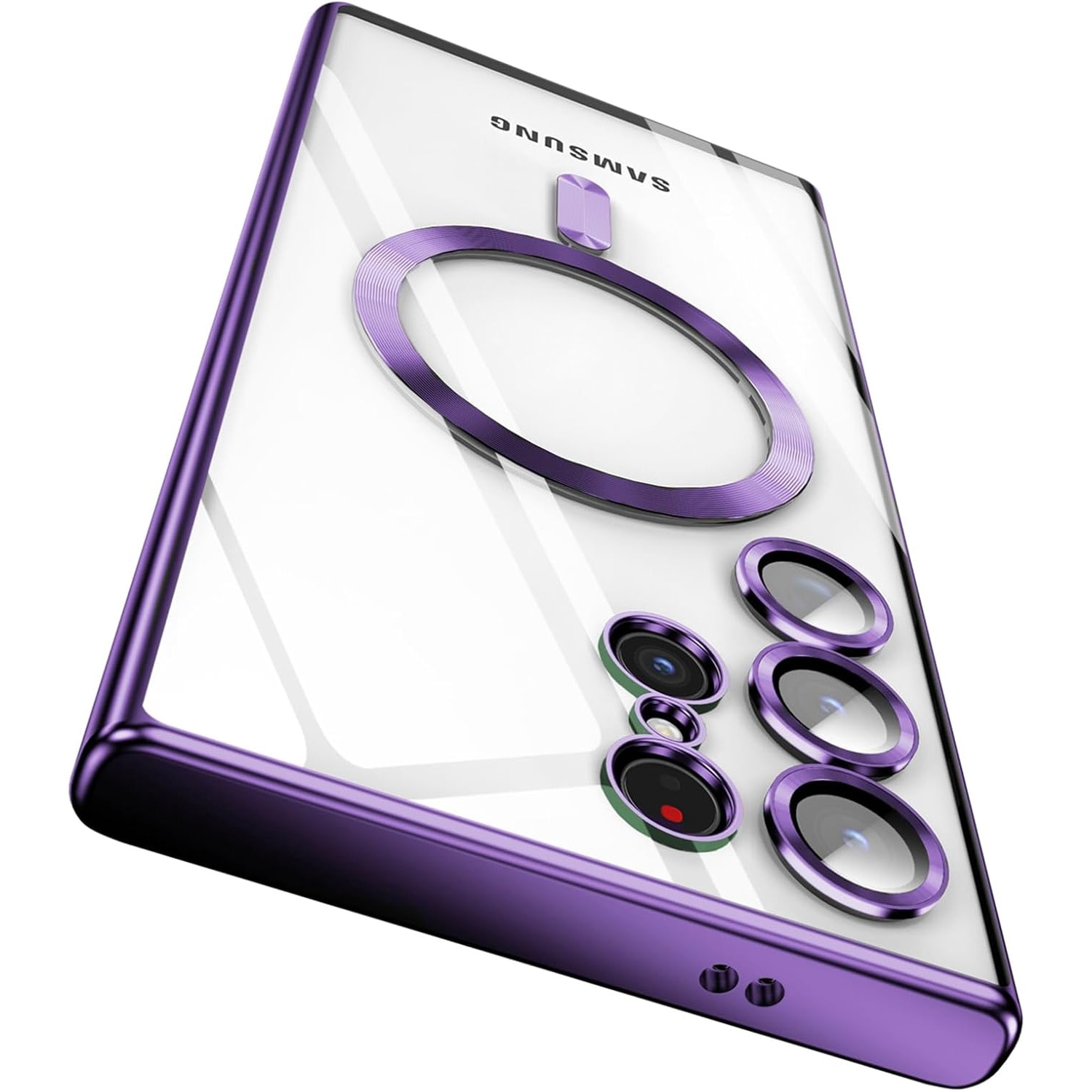 Husa compatibila cu Samsung Galaxy S26 Ultra, ALC MOBILE, pentru telefon mobil cu protectie pentru camera, Tehnologie MagSafe, rezistenta la socuri, contur Mov