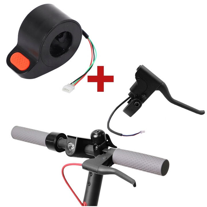 Set maneta de frana + maner de acceleratie pentru Xiaomi M365/PRO/Mi 3, negru/portocaliu