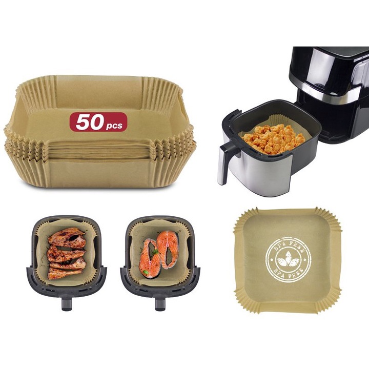 Set de 50 tavite de hartie pergament pentru friteuza cu aer Beper C103ACC004