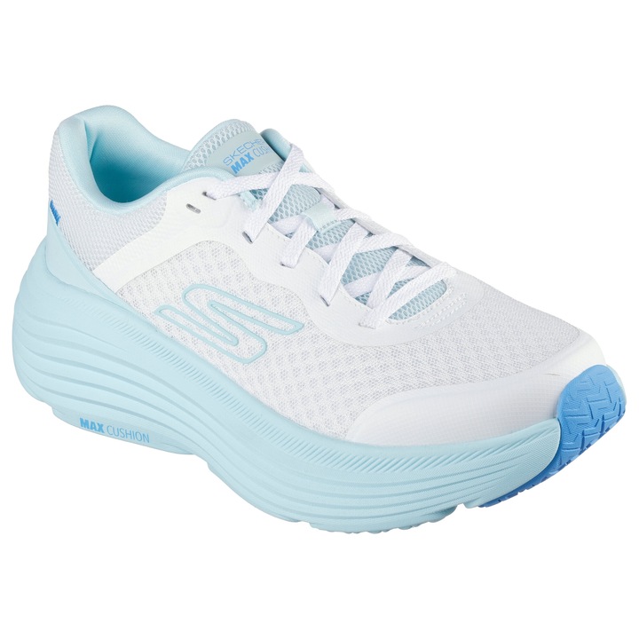 Skechers, Pantofi sport de plasa cu brant moale, pentru alergare Max, Albastru
