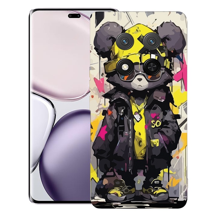 BestCase® Husa pentru Honor Magic 7 Lite, Premium Slim Silicon 1.2MM, Teddy Bear Pastel colors, Microfibra in interior, Antisoc, Protectie camera si ecran, 1926315 PB 1465