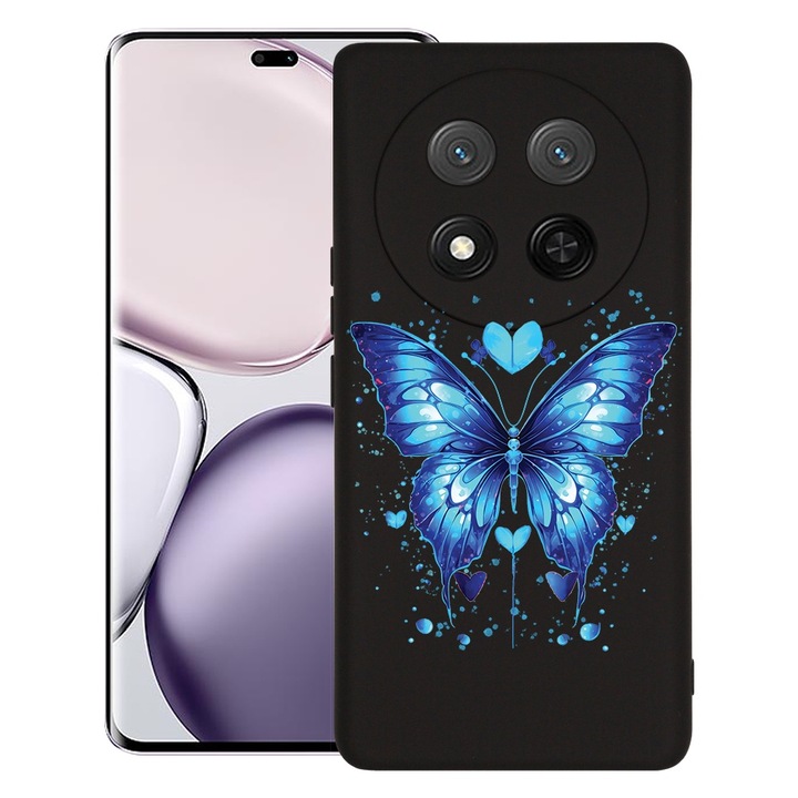 BestCase® Husa pentru Honor Magic 7 Lite, Premium Slim Silicon 1.2MM, Blue Butterfly, Microfibra in interior, Antisoc, Protectie camera si ecran, 1926315 PB 1586