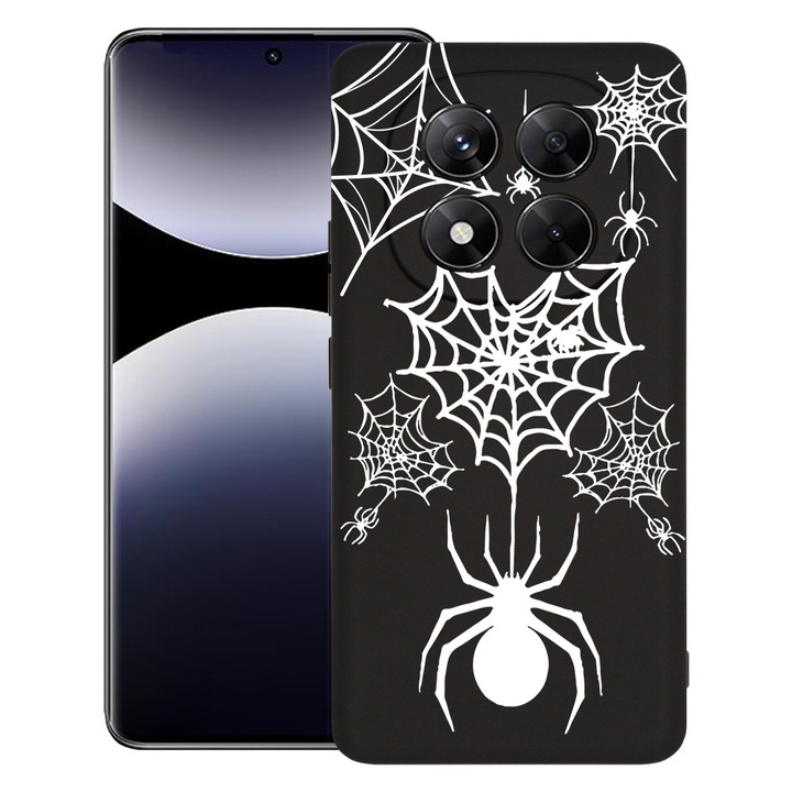 BestCase® Husa pentru Xiaomi Redmi Note 14 Pro Plus, Premium Slim Silicon 1.2MM, Spider Web, Microfibra in interior, Antisoc, Protectie camera si ecran, 1926326 PB 1036