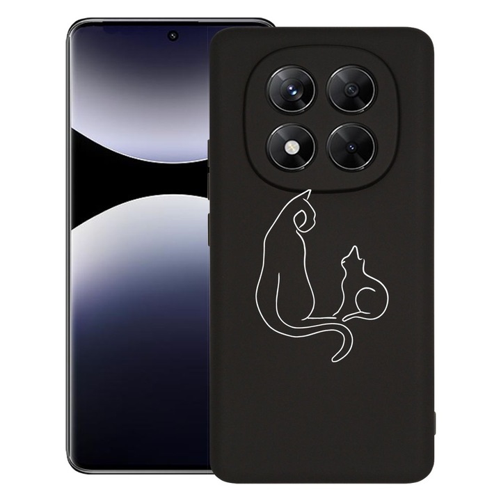 BestCase® Husa pentru Xiaomi Redmi Note 14 Pro Plus, Premium Slim Silicon 1.2MM, Abstract Cat, Microfibra in interior, Antisoc, Protectie camera si ecran, 1926326 PB 738