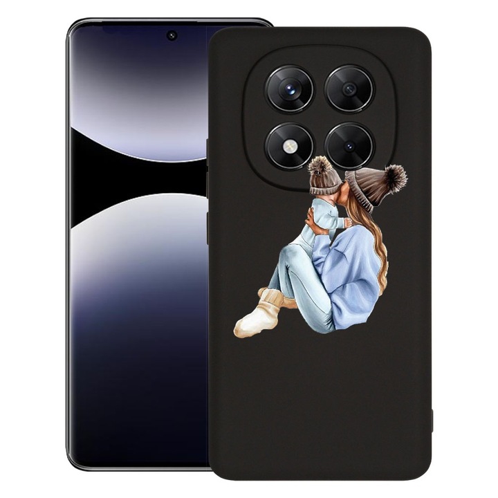 BestCase® Husa pentru Xiaomi Redmi Note 14 Pro Plus, Premium Slim Silicon 1.2MM, Girl Mom With a Boy, Microfibra in interior, Antisoc, Protectie camera si ecran, 1926326 PB 562