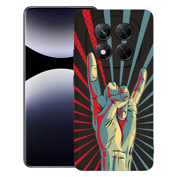 BestCase® Husa pentru Xiaomi Redmi Note 14 Pro Plus, Premium Slim Silicon 1.2MM, Rock Festival, Microfibra in interior, Antisoc, Protectie camera si ecran, 1926326 PB 530