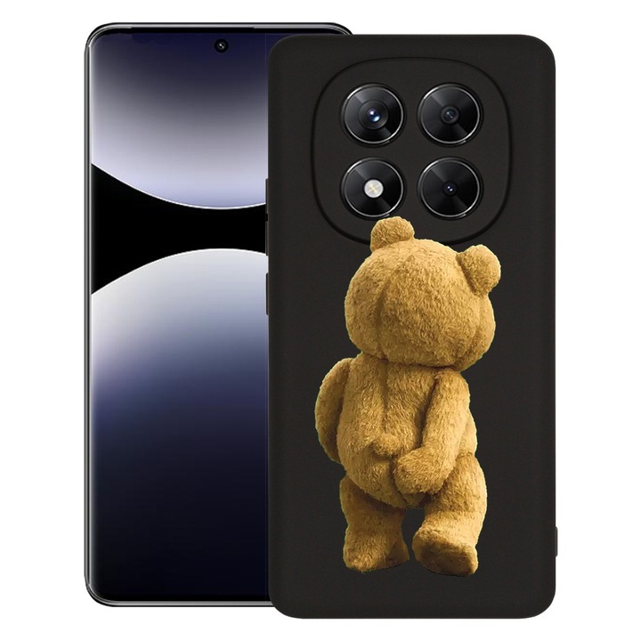 BestCase® Husa pentru Xiaomi Redmi Note 14 Pro Plus, Premium Slim Silicon 1.2MM, Teddy Bear Hidden Shot, Microfibra in interior, Antisoc, Protectie camera si ecran, 1926326 PB 1441