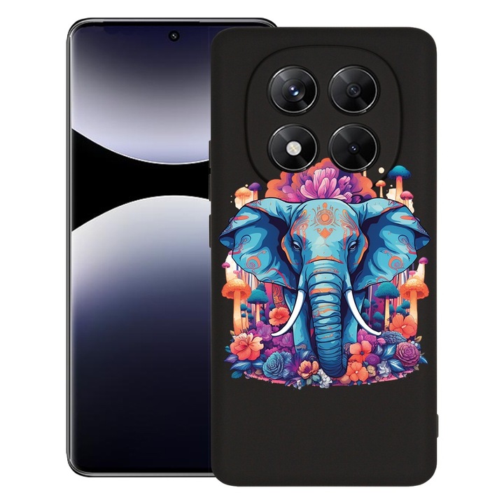 BestCase® Husa pentru Xiaomi Redmi Note 14 Pro Plus, Premium Slim Silicon 1.2MM, Dream Colors - Elephant, Microfibra in interior, Antisoc, Protectie camera si ecran, 1926326 PB 1574