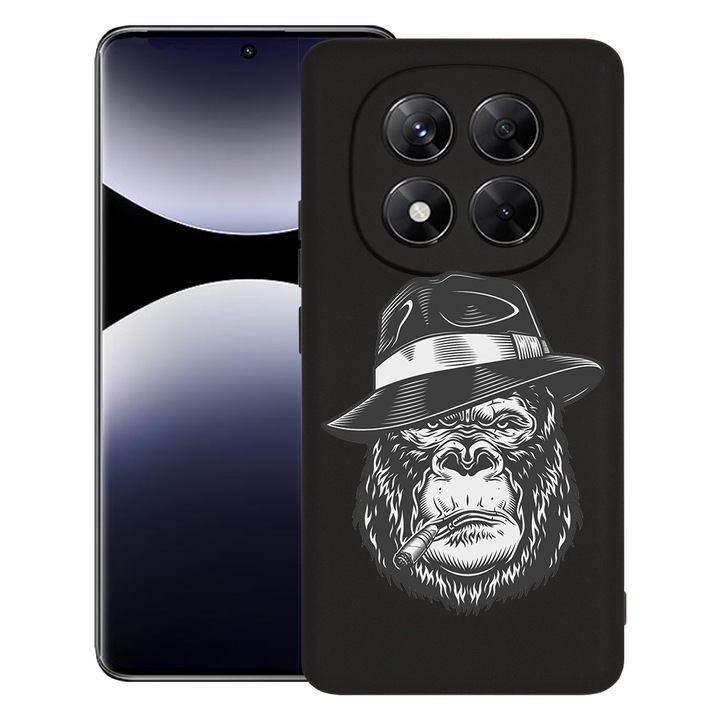 BestCase® Husa pentru Xiaomi Redmi Note 14 Pro Plus, Premium Slim Silicon 1.2MM, Maffia Monkey, Microfibra in interior, Antisoc, Protectie camera si ecran, 1926326 PB 1492