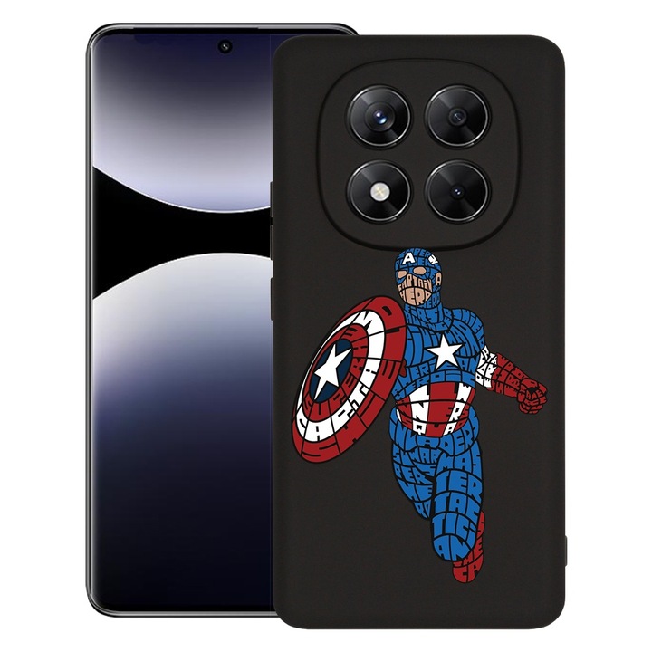 BestCase® Husa pentru Xiaomi Redmi Note 14 Pro Plus, Premium Slim Silicon 1.2MM, Calligraphy Stripes Hero, Microfibra in interior, Antisoc, Protectie camera si ecran, 1926326 PB 1529