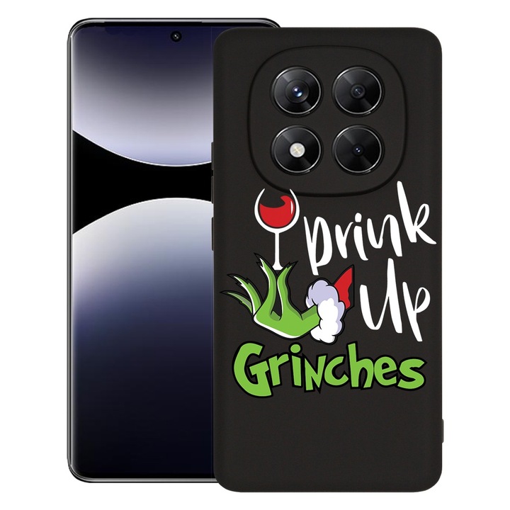 BestCase® Husa pentru Xiaomi Redmi Note 14 Pro Plus, Premium Slim Silicon 1.2MM, Grinches - Drink Up, Microfibra in interior, Antisoc, Protectie camera si ecran, 1926326 PB 1601