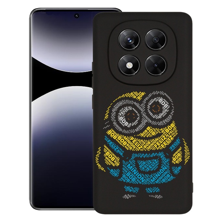 BestCase® Husa pentru Xiaomi Redmi Note 14 Pro Plus, Premium Slim Silicon 1.2MM, Calligraphy Minion, Microfibra in interior, Antisoc, Protectie camera si ecran, 1926326 PB 1538