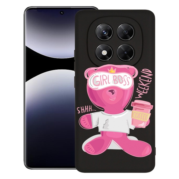 BestCase® Husa pentru Xiaomi Redmi Note 14 Pro Plus, Premium Slim Silicon 1.2MM, Teddy Bear - Gril Boss, Microfibra in interior, Antisoc, Protectie camera si ecran, 1926326 PB 1569
