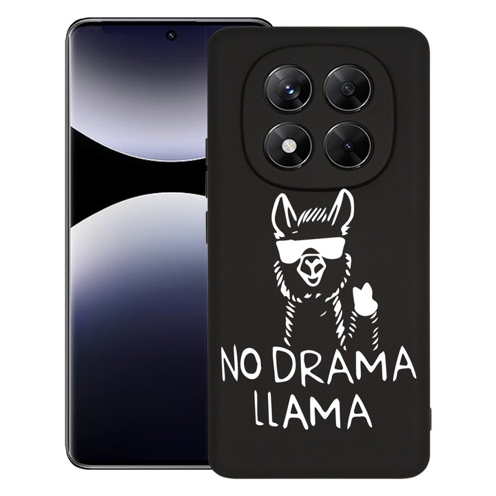 BestCase® Husa pentru Xiaomi Redmi Note 14 Pro Plus, Premium Slim Silicon 1.2MM, No Drama LLama, Microfibra in interior, Antisoc, Protectie camera si ecran, 1926326 PB 1627