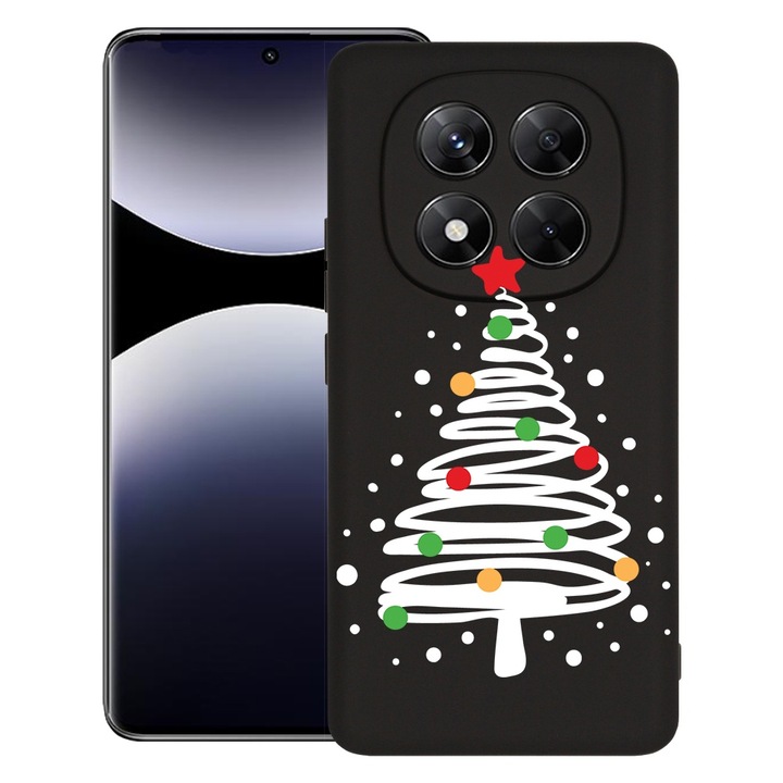BestCase® Husa pentru Xiaomi Redmi Note 14 Pro Plus, Premium Slim Silicon 1.2MM, Crhistmas Tree, Microfibra in interior, Antisoc, Protectie camera si ecran, 1926326 PB 1608