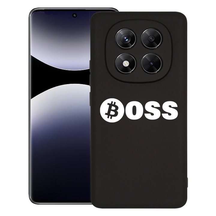 BestCase® Husa pentru Xiaomi Redmi Note 14 Pro Plus, Premium Slim Silicon 1.2MM, Bitcoin Boss, Microfibra in interior, Antisoc, Protectie camera si ecran, 1926326 PB 1596
