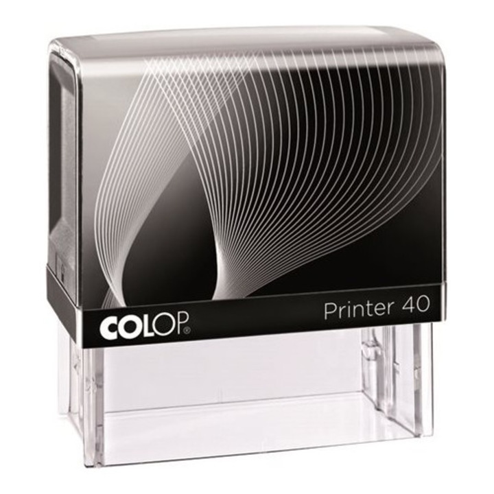 Bélyegző, szó, COLOP "Printer IQ 40" fekete ház - fekete párnával