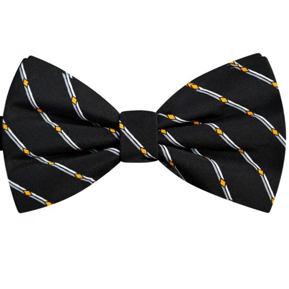 Papion negru, model dungi si romburi