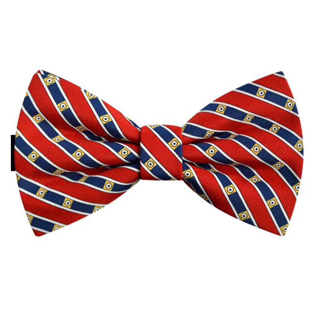 Papion butterfly rosu, model figuri geometrice