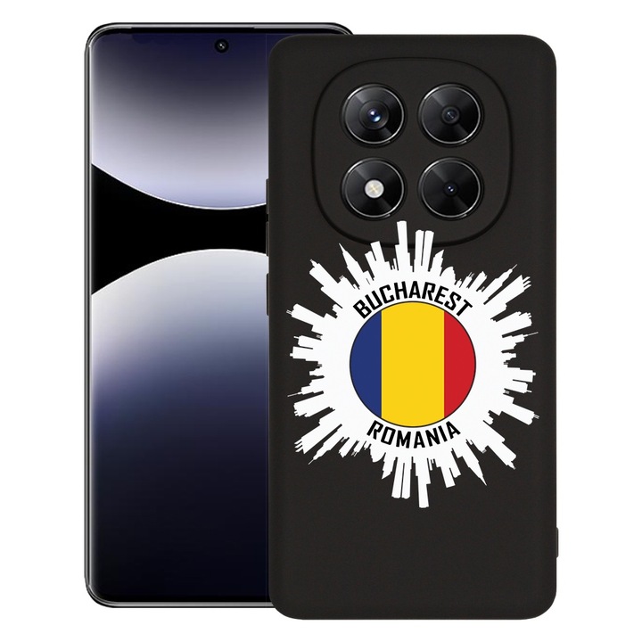 BestCase® Husa pentru Xiaomi Redmi Note 14 Pro, Premium Slim Silicon 1.2MM, Bucharest Romania, Microfibra in interior, Antisoc, Protectie camera si ecran, 1926325 PB 1814