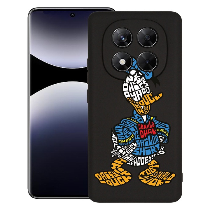 BestCase® Husa pentru Xiaomi Redmi Note 14 Pro Plus, Premium Slim Silicon 1.2MM, Calligraphy Donald, Microfibra in interior, Antisoc, Protectie camera si ecran, 1926326 PB 1521