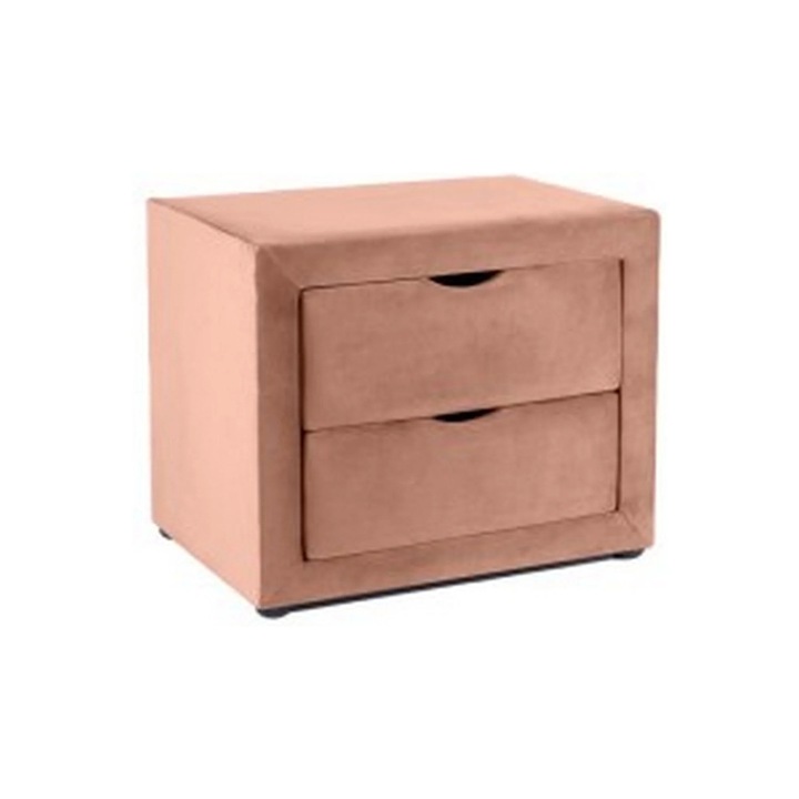 Noptiera ET-002, stofa catifelata, 50x35x42 cm, roz antic