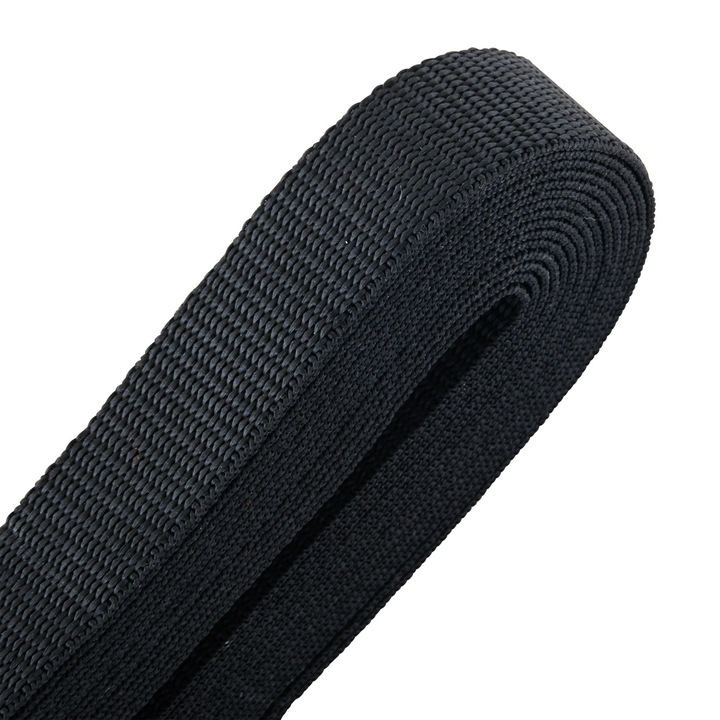 Chinga neagra din polipropilena, 50 mm x 25 m, pentru rucsaci, marochinarie si accesorii sportive