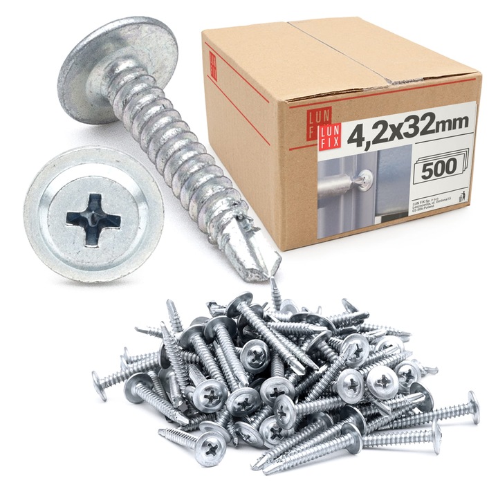Suruburi autoforante 4,2x32mm saiba pentru metal WSPC 500buc