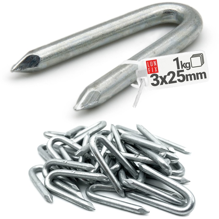 Cuie 3x25 mm, Lun Fix, 1 kg, metalice, galvanizate