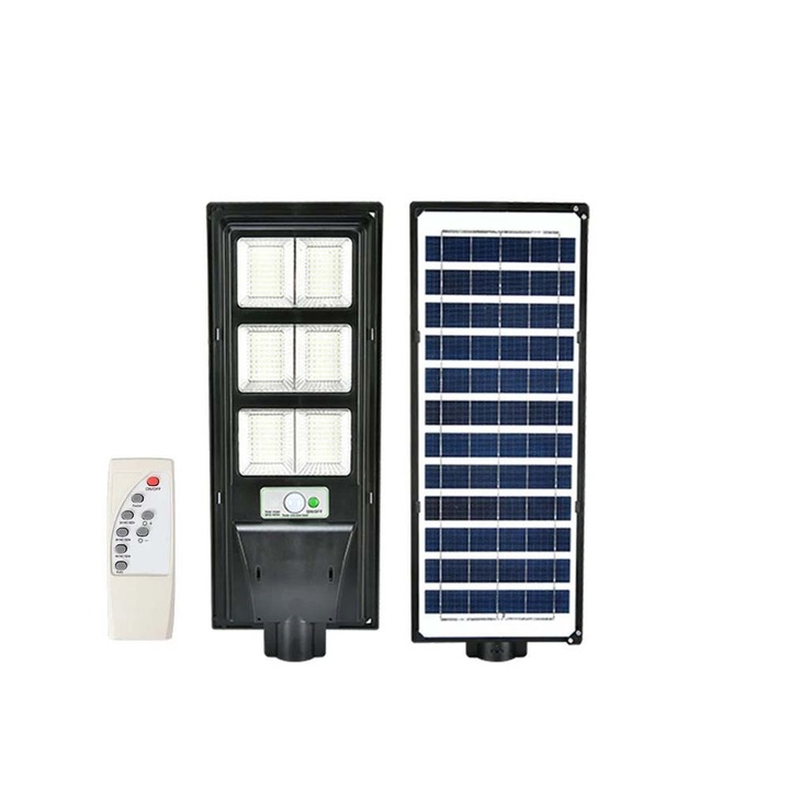 LED utcai lámpa, napelemes mozgásérzékelővel 300 W, távirányítóval, rögzítőkonzollal, matt fekete, 63 x 25, Dalimag