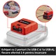 Adaptor pentru acumulator USB Einhell TC-CP 18 Li USB A/C-Solo Power X-Change, 18 V, 1x conexiune USB-A, 1x conexiune USB-C, fara acumulator si incarcator