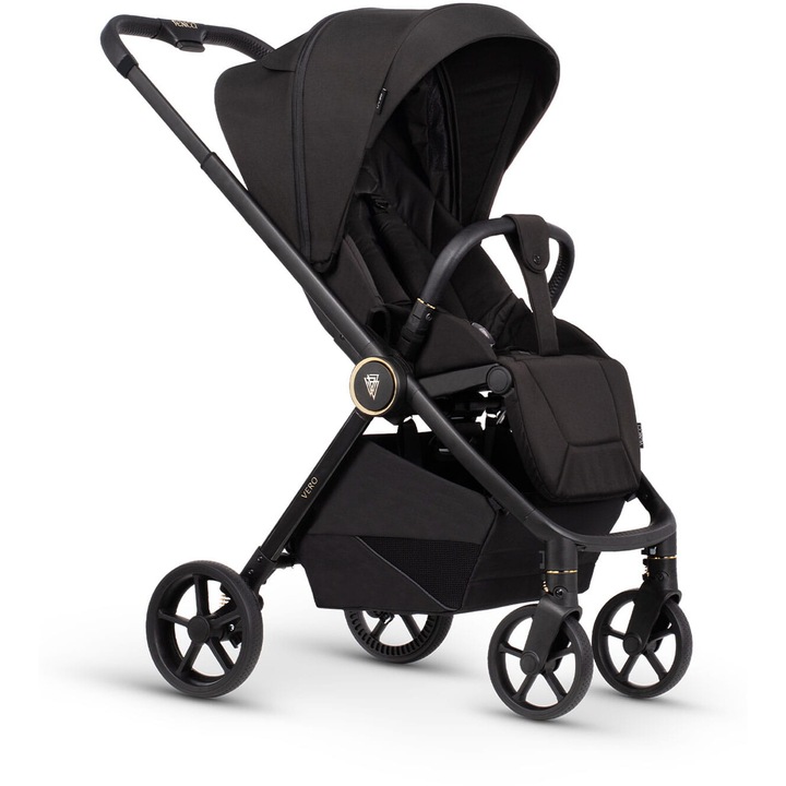 Детска количка Venicci Vero комплект с аксесоари 4 колела с амортисьори черна