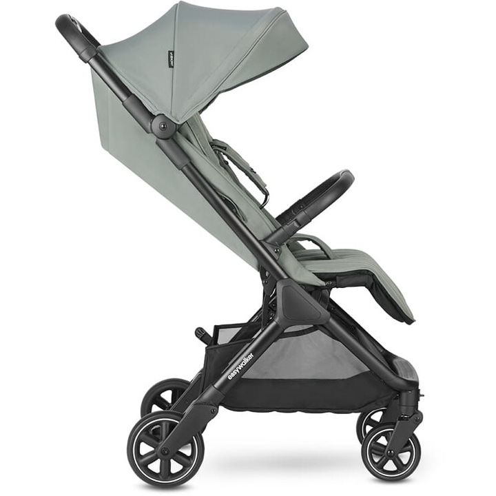 Carucior compact Easywalker Jackey 2, verde, sistem de pliere automata, greutate 8 kg, cu suport pentru picioare