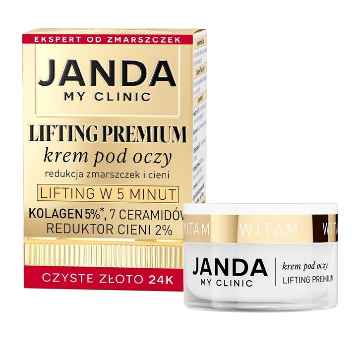 JANDA Lifting Premium arckrém, 15ml, sötét karikák csökkentésére, 5% kollagén