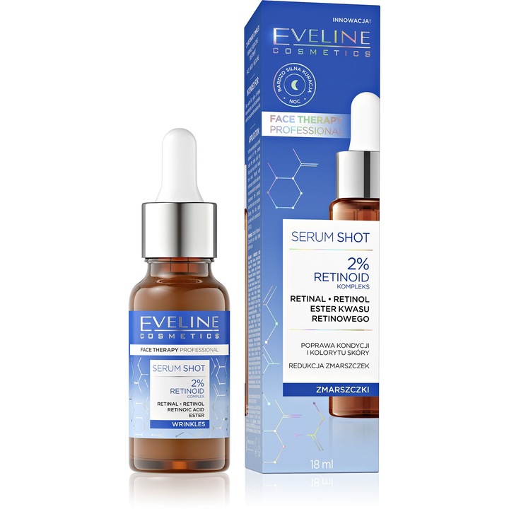 Eveline Face Therapy Professional arcszérum, 2% retinoid, 18 ml
