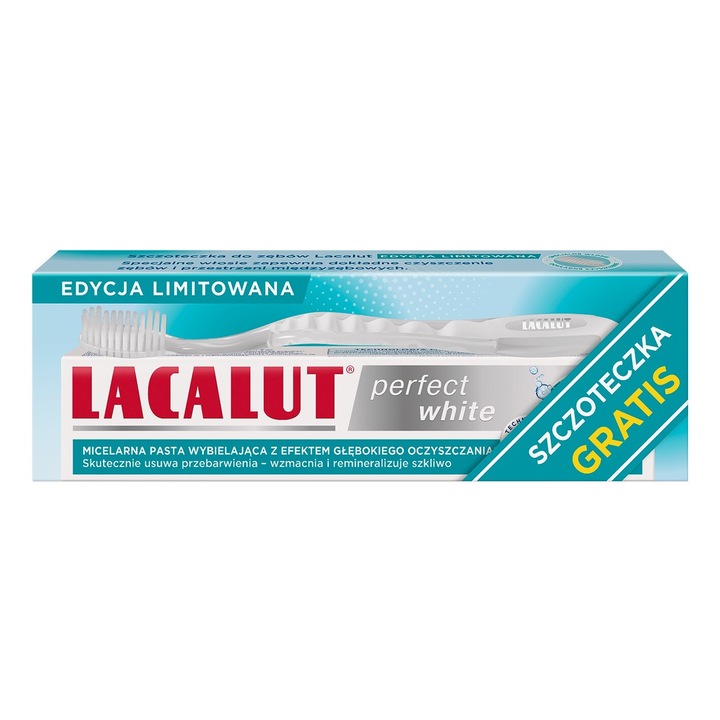 Паста за зъби LACALUT Perfect White 75 мл + четка за зъби