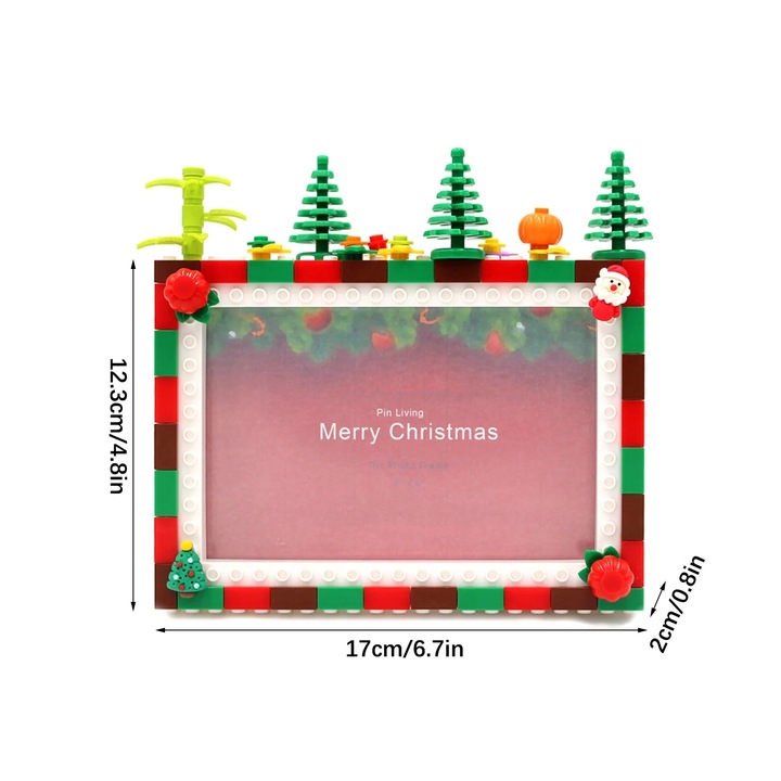 Rame foto clasice, decor de Craciun, design unic cu simboluri de iarna, alb, 10x15cm si 13x18cm, set