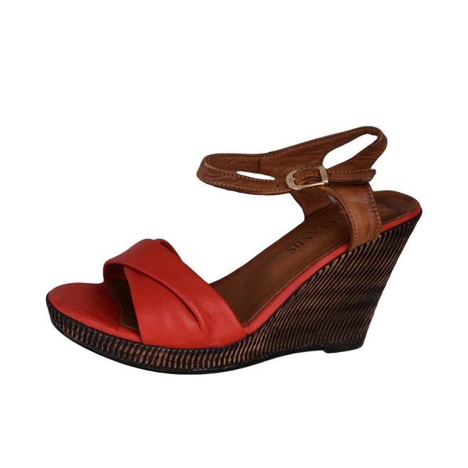 Sandale comode cu talpa ortopedica, model simplist, D&J Exclusive, Rosu