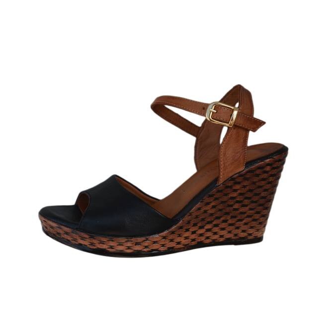 Sandale comode cu talpa ortopedica, model simplist, D&J Exclusive, Negru