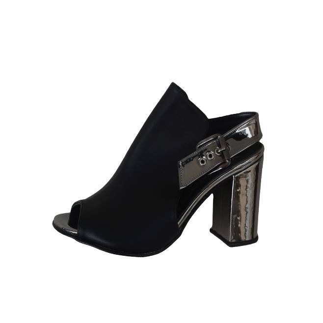 Sandale cu detalii argintii, D&J Exclusive, Negru