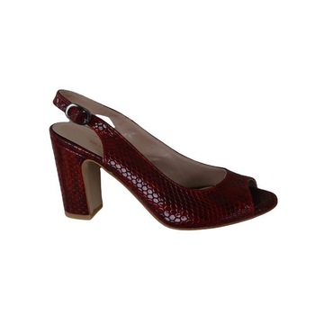 Sandale cu aspect de piele de sarpe, D&J Exclusive, Rosu, Rosu Sandale cu aspect de piele de sarpe, D&J Exclusive, Rosu, Rosu