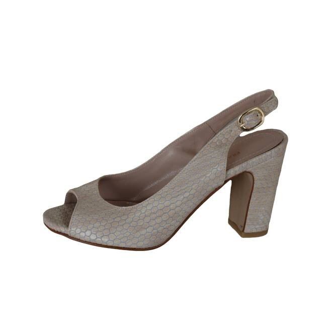 Sandale cu aspect de piele de sarpe, D&J Exclusive, Bej, Bej